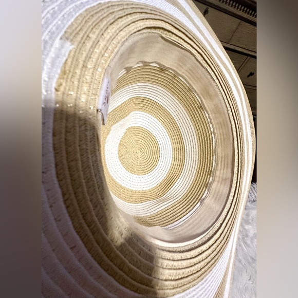 ‼️RARE‼️🎸SHADE & SHORE🎸🔥NWT🔥Striped Packable Straw Sun Hat - Picture 9 of 13